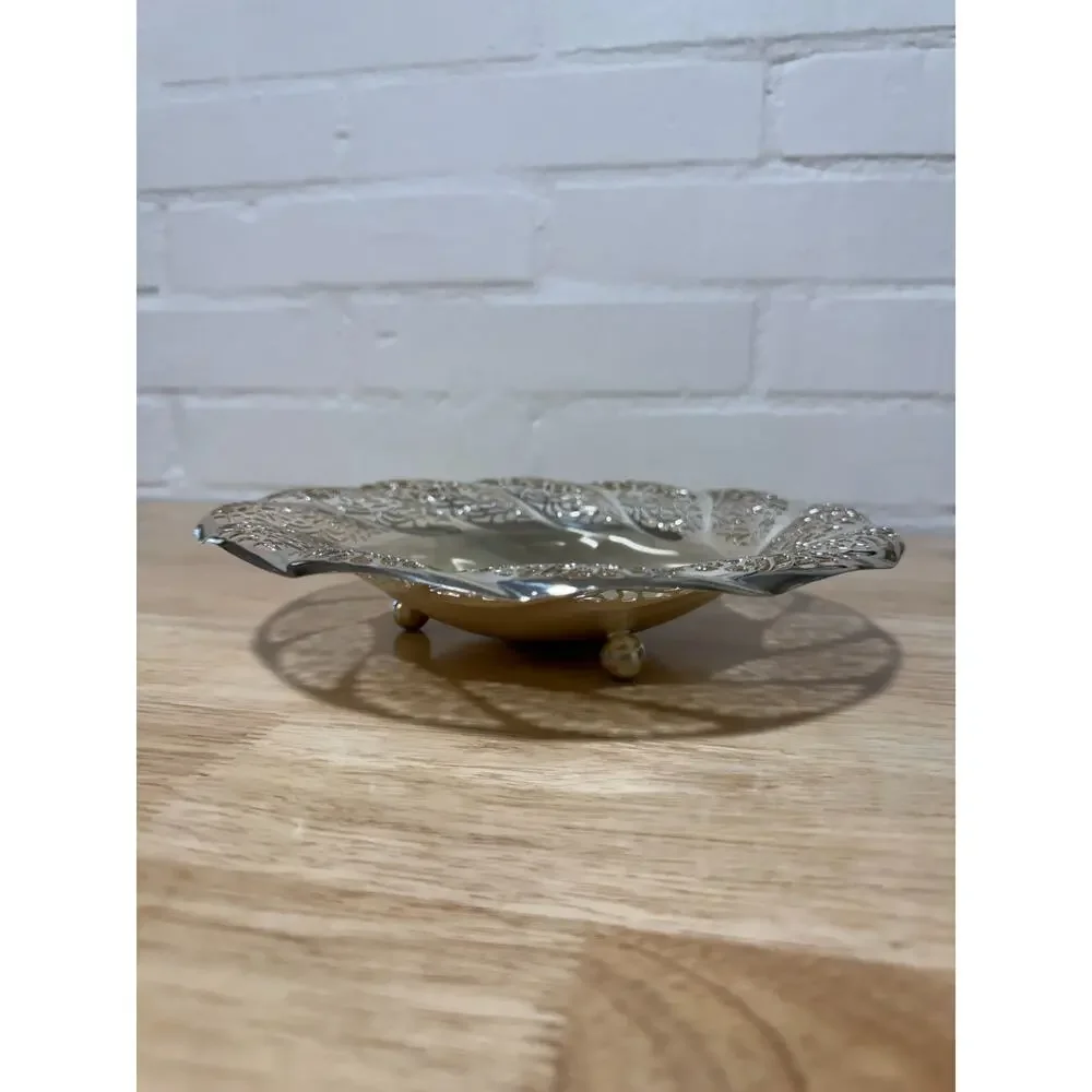 Vintage Quist Versilbert Silverplated Pierced Serving Bowl West Germany 8.5